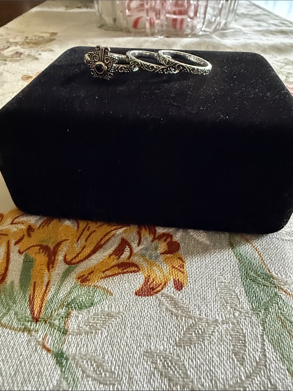 QVC’c Artisan Crafted Sterling Silver Garnet Stacking Rings size 7